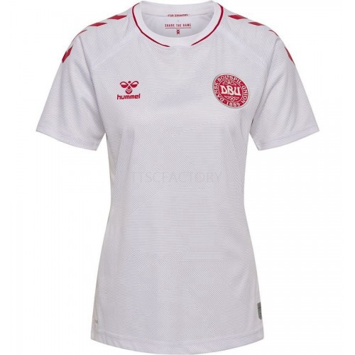 Udebanesæt Dame Fodboldtrøjer EM 2022 Kort ærmer Danmark Udebanesæt Dame Fodboldtrøjer EM 2022 Kort ærmer Danmark